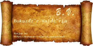 Bukszár Valéria névjegykártya